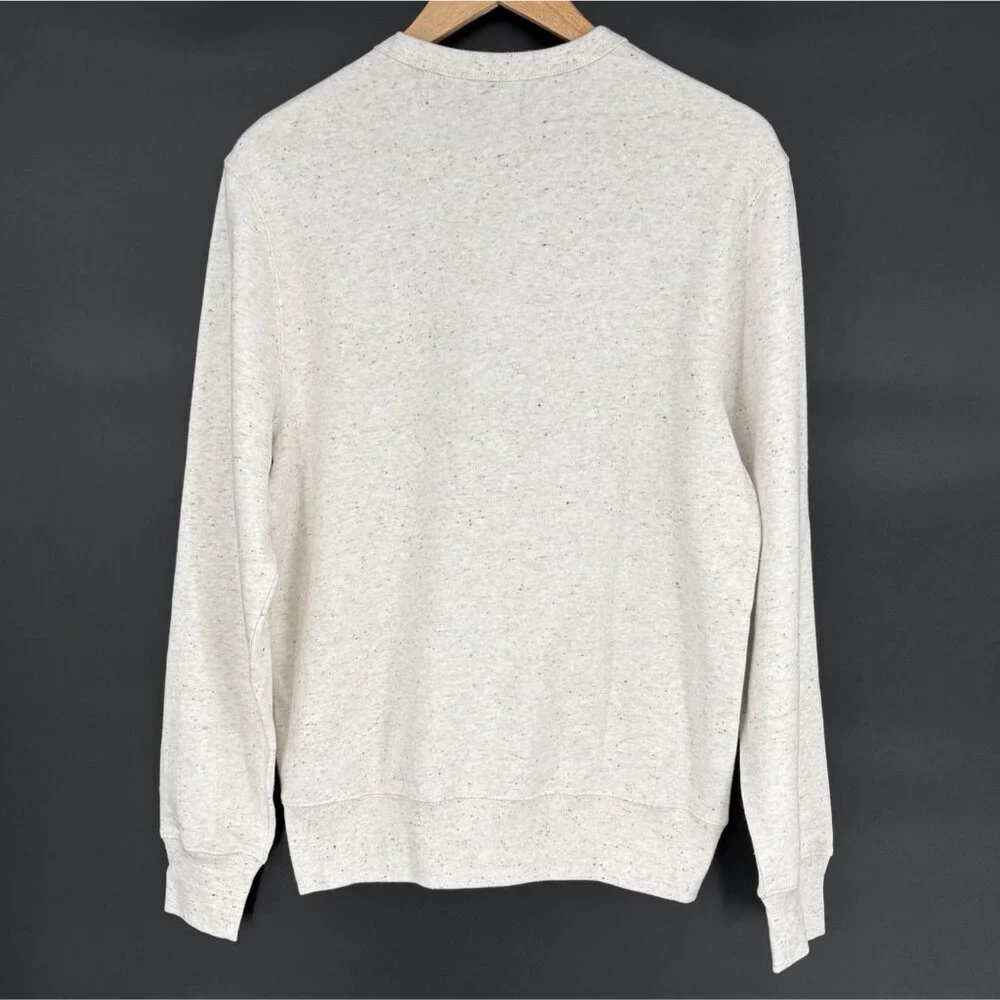 J.Crew Mens Marled Fleece Crewneck Sweatshirt S Cream Multi Preppy Old Money - Picture 2 of 8